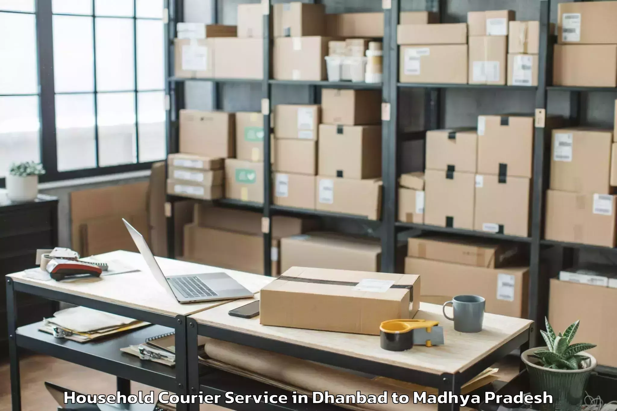 Efficient Dhanbad to Basoda Household Courier